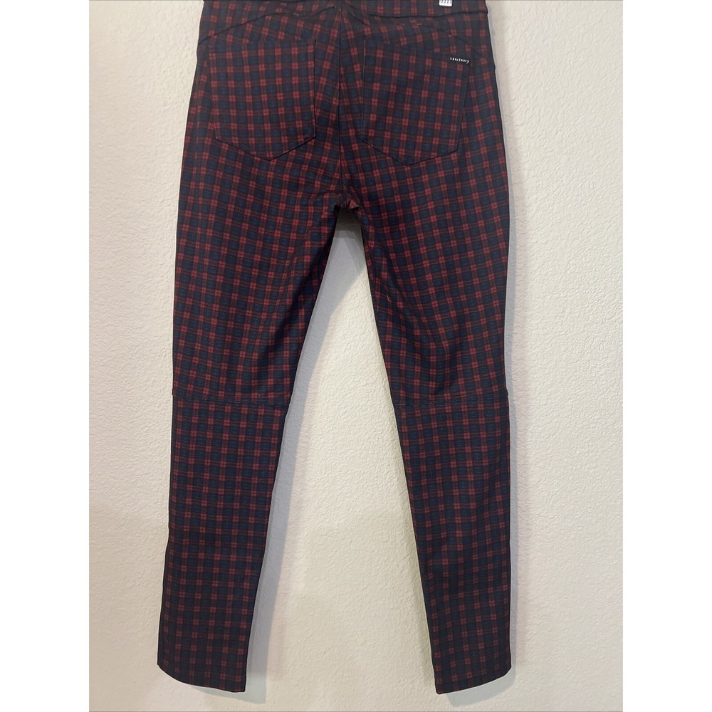 Sanctuary x Anthropologie Plaid Pull On Leggings Pants Size MEDIUM Preppy RED
